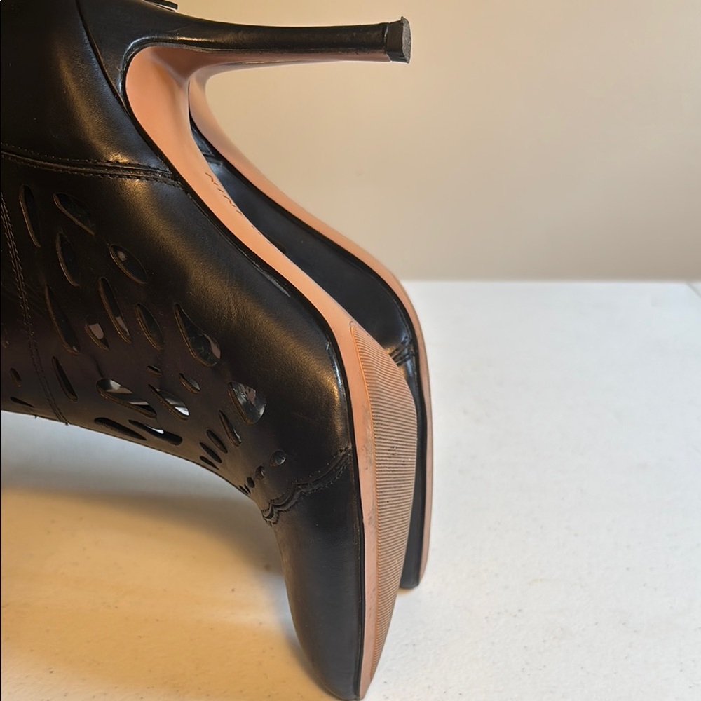 Black Cutout Ankle Boots - Picture 6 of 7